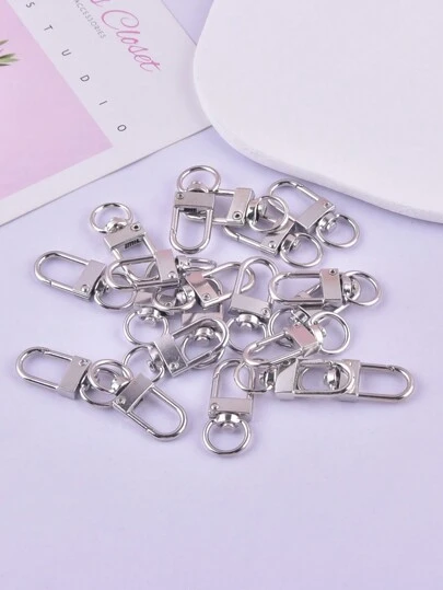 20入組金屬龍蝦扣鉤鑰匙圈轉動鑰匙扣釦，適用於DIY珠寶製作鑰匙鏈配件