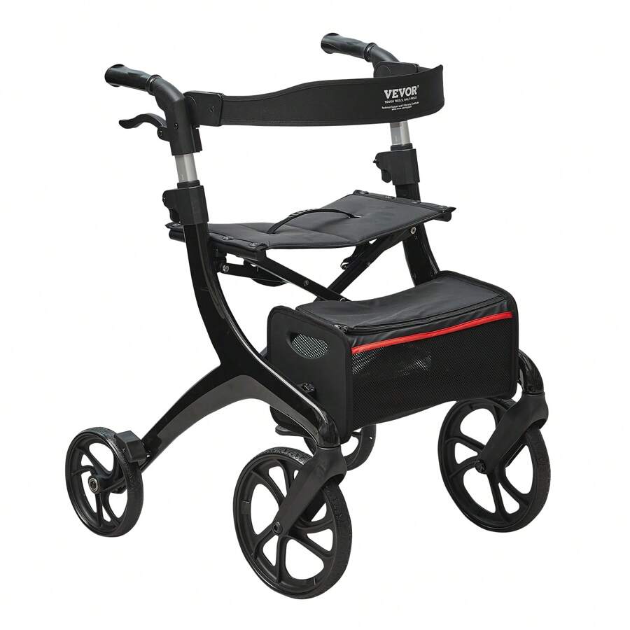 VEVOR Folding Rollator Walker For Seniors And Adults, Lightweight ...