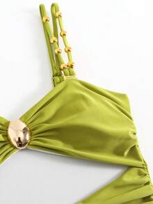 Bikinx 女士圆扣装饰镂空性感连体泳衣连体泳衣，适合夏季海滩度假