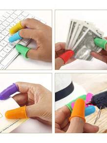 1/3 piezas Protectores de dedos de silicona, protectores de dedos, protectores de dedos para pegamento caliente, dedal de silicona, protectores de dedos para pegamento caliente, almohadillas de agarre para la punta de los dedos para contar dinero, colocar, escribir, clasificar tareas con pegamento caliente y juegos deportivos - Multicolor - Ver 5