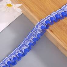 5m Colored Double Layer Pleated Lace Chiffon Lace Trim, 2.5cm Wide Clothing Accessory For DIY, Curtains, Skirts, Etc.