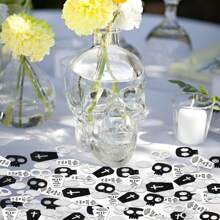 200 Piezas Confeti en forma de anillo de calavera con diamante, brillo y lentejuelas para decoración de fiesta de soltera en estilo gótico. Suministros de mesa para decoración de despedida de soltera, fiesta nupcial, compromiso y boda