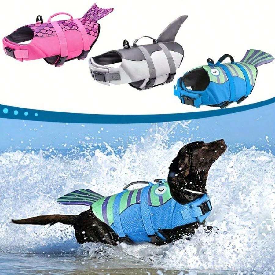Dog Life Jacket High Buoyancy, Reflective Adjustable Dog Life Vest