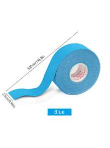 1 pieza Kinesio Tape elástico, cinta de vendaje muscular, cinta adhesiva para el pecho, rodilla y codo, equipo de protección para fitness, cinta elástica levantadora de senos, cinta elástica muscular con adhesivo para fitness, cinta muscular/Kinesio tape resistente al agua, talla grande banda de resistencia de yoga para entrenamiento de fitness, correr, fútbol, escalar, accesorios de gimnasio de boxeo, vendajes deportivos - Azul - Ver 10