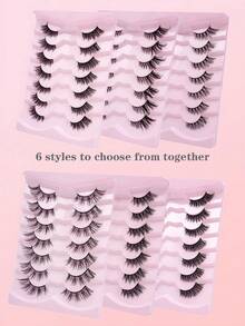 7 Pairs False Eyelashes,6-13mm Natural Lashes Eyelash Grafted Tool Set Magnetic Lashes Three-Dimensional Natural Look For Women Mom Wife Sister Teen Girl Friend For Women Eyes Eye Lashes Extension - Multicolor - View 10