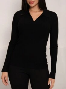 Women Knit Tops - màu đen - Xem 2