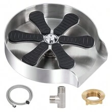 American Standard Glass Rinser - Metal - Glass Rinser For - Kitchen Sinks - Bottles Washer For Sink, Touch On Kitchen Sink Faucets, Cup Cleaner, Stainless Steel, Bar Kitchen Sink Accessories - Silver - View 8