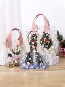 1入透明禮物袋，適用於婚禮伴娘手袋、生日禮物盒、畢業糖果袋，透明PVC塑料購物袋，可用於紀念品、小吃、學前班等 - 彩色 - 查看 1