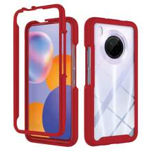 Funda Compatible con Huawei Xiaom modelos P30 LITE Y9A Y9s Y9 2019/Y8s Y9 PRIME 2019 NOVA 9se HONOR Xiaom Note Redmi Case Transparente Rigida Anti Shock 2 en 1 Uso Rudo Anti Golpes - Rojo - Ver 1