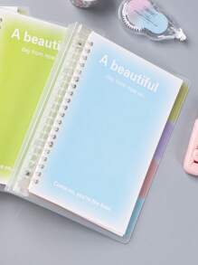 1 件简约梦幻塑料活页夹，带可更换插页，横线笔记本，适合学生、商务和办公室使用，可用作学校用品，返校