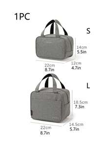 1 pieza Bolsa de almuerzo aislada - Solución de almacenamiento portátil, elegante y conveniente para la escuela, el trabajo y los viajes. Bolsas organizadoras escolares, bolsas de almacenamiento para maestros, bolsas para el salón de clases, bolsas organizadoras para el salón de clases, bolsa escolar, bolsa de almuerzo tipo tote, caja refrigeradora, bolsa de almacenamiento, almuerzo lindo para mujer, bolsa Tiffin pequeña - Gris - Ver 7