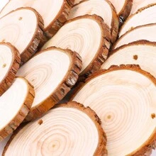 10 Stücke 2–4 Zoll große Naturholzscheiben, Bastelset aus unbehandeltem Holz, vorgebohrt mit Loch, Holzkreise für Kunst, Holzscheiben, Weihnachtsschmuck, DIY-Bastelarbeiten
