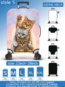 Cat, Man's Best Friend, Animal Tie-Dye Series, Personalized Digital Printing Pattern, Production Process Upgrade, Overall Elastic Binding Process, Thickened Elastic Fabric, Washable, Suitcase Protective Cover, Suitcase Protective Cover, Suitcase Dustproof Cover, Suitcase Dust Cover, Very Suitable For Business Trips, Travel, And Luggage Check-In, Suitable For 20-28 Inch Boxes. Bag For School School Accessories School Stuff