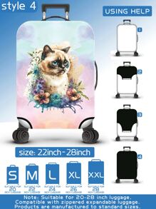 Cat, Man's Best Friend, Animal Tie-Dye Series, Personalized Digital Printing Pattern, Production Process Upgrade, Overall Elastic Binding Process, Thickened Elastic Fabric, Washable, Suitcase Protective Cover, Suitcase Protective Cover, Suitcase Dustproof Cover, Suitcase Dust Cover, Very Suitable For Business Trips, Travel, And Luggage Check-In, Suitable For 20-28 Inch Boxes. Bag For School School Accessories School Stuff