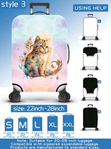 Cat, Man's Best Friend, Animal Tie-Dye Series, Personalized Digital Printing Pattern, Production Process Upgrade, Overall Elastic Binding Process, Thickened Elastic Fabric, Washable, Suitcase Protective Cover, Suitcase Protective Cover, Suitcase Dustproof Cover, Suitcase Dust Cover, Very Suitable For Business Trips, Travel, And Luggage Check-In, Suitable For 20-28 Inch Boxes. Bag For School School Accessories School Stuff