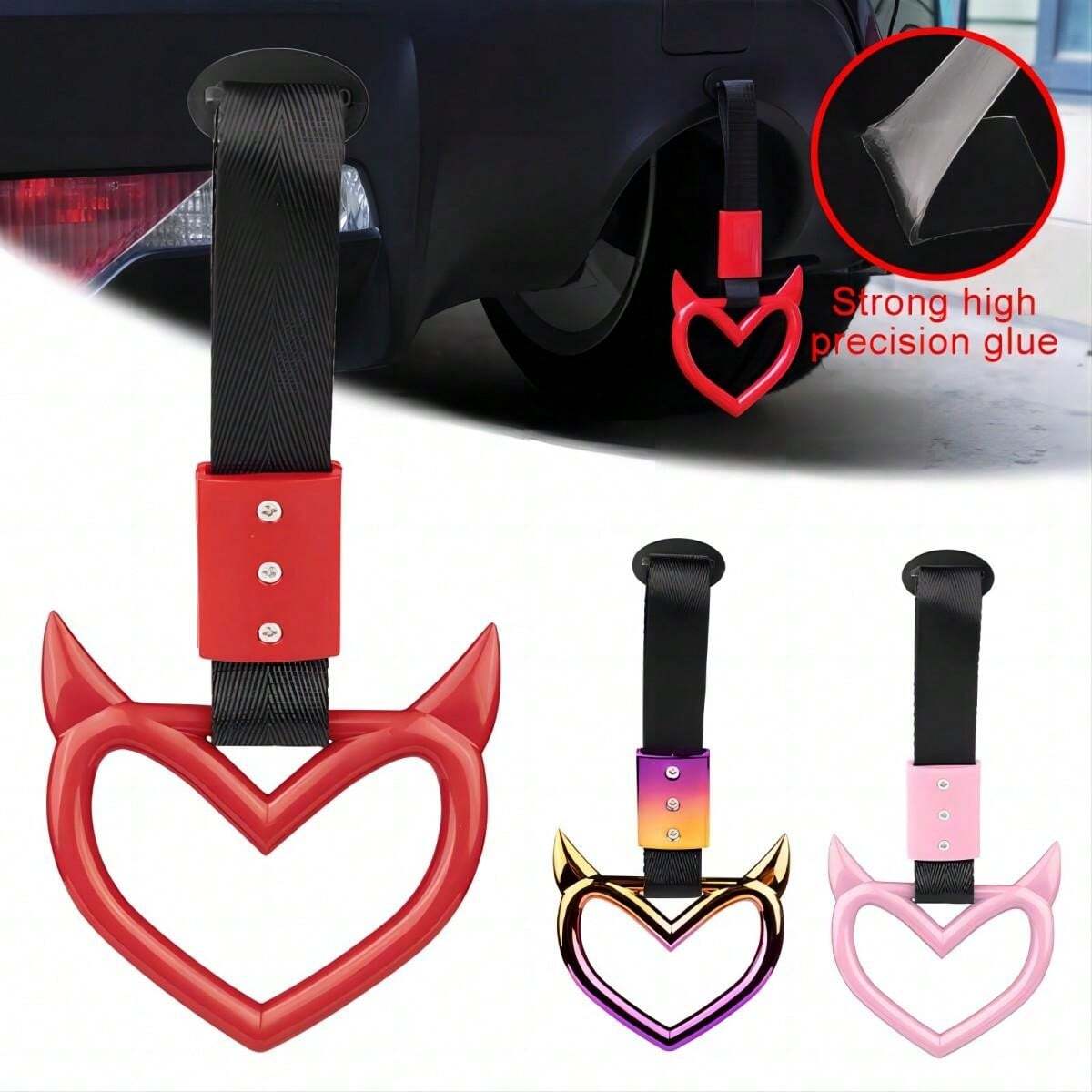 1pc JDM Demo Design Tsurikawa Handle Ring Sticker Bumper Tow Hook Strap