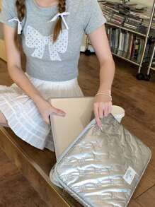 13 Inch 14 Inch 15 Inch 15.6 Inch Silver Butterfly Shoulder Laptop Bag Shockproof Tablet Bag Compatible With MacBook / IPad Classroom Laptop Bags Classroom Bags Teacher Storage Bags Classroom Organizer Bags