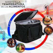 Lonchera Termica De Gran Capacidad Con Correas 15l Mochila - Negro - Ver 4
