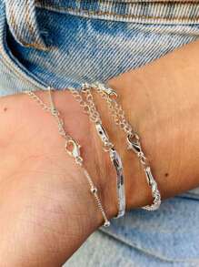 Women Bracelet Sets - 銀色 - 查看 3
