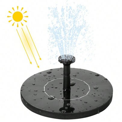 LILIIN Fuente Solar 1.4W Bomba de Estanque Redonda con Panel Solar Bomba Solar Bomba de Agua Bomba de Fuente Solar Bombas de Fuente para Baño de Pájaros Jardín Piscina Estanque