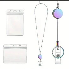 3 件/1 套时尚球珠项链挂绳 - 可伸缩文件夹和钥匙带 - 时尚毛衣链，适合工作和日常穿着、学校用品、返校 - 彩色 - 查看 9