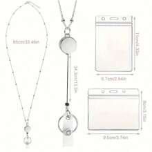 3 件/1 套时尚球珠项链挂绳 - 可伸缩文件夹和钥匙带 - 时尚毛衣链，适合工作和日常穿着、学校用品、返校 - 彩色 - 查看 4