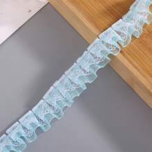 5m Colored Double Layer Pleated Lace Chiffon Lace Trim, 2.5cm Wide Clothing Accessory For DIY, Curtains, Skirts, Etc.