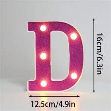 16cm Luci di lettere viola fai-da-te, lampada luminosa a numero a batteria di 6,3 pollici in plastica per decorazione di feste di matrimonio e compleanni a casa di moda