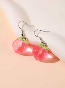 桃色耳墜 - 粉色 - 查看 1