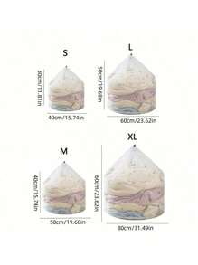 1入組網洗衣袋，束口設計旅行用網洗衣袋，內衣褲洗衣籃洗衣袋，組織網洗衣袋大容量髒衣籃，防變形衣服收納箱，(15.74x11.81英寸)耐用可重複使用的烘乾袋， 針對襯衫、絲襪、衣物和洗衣，家居組織，用於精品、女性內衣、襪子和內褲，保護衣服在洗衣機中不受損，是理想的洗衣袋組織器 - 白色 - 查看 6