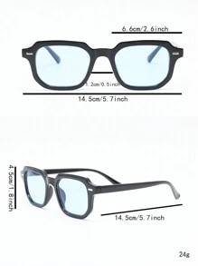 1pc/2pcs/3pcs Women Rivet Decor Square Shaped Sunglasses, Retro Minimalist Metal Hinge Sunglasses For Travel, Party, Daily Use Fashionable Shade Elegant Outfit Family Outings Travel Vacation Holiday