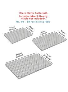 1 pieza Mantel impermeable rectangular de poliéster con funda elástica ajustable, se adapta a mesas plegables de 4/6/8 pies, protector de mesa lavable para picnic, camping, exterior