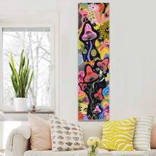 1 pieza Tapiz psicodélico con diseño de seta y ojo hippie, tapiz con colores variados para decoración de arte de pared en habitación