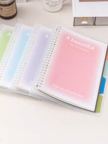 1 件简约梦幻塑料活页夹，带可更换插页，横线笔记本，适合学生、商务和办公室使用，可用作学校用品，返校
