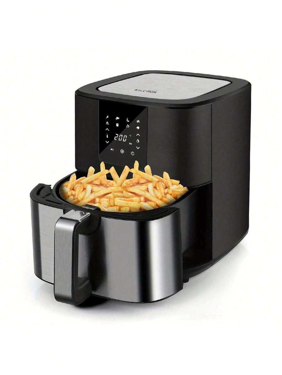 KitCook Large Air Fryer, 1500W 7QT AirFryer Cooker, Adjustable Temperature 100-400°F, 8 Presets Menu, Digital Touch Screen, Nonstick Basket, Hot Frying Pot Stainless Steel Air Fryers(Recipes/Skewers Included) - 查看 1