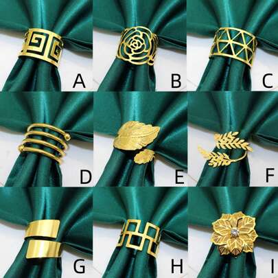 1pc/6pcs/12pcs Creative Napkin Rings, Decorative Napkin Holders For Birthday, Farmhouse, Wedding, Restaurant, Hotel, Valentine's Day, Banquet, Buffet Table Decor, Party Supplies, Home Kitchen Table Decoration