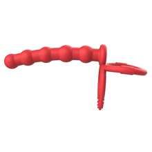 Double-Insertion Dildo, Without Vibrator, Couple's Sex Toy, Anal Bead, Buttock Plug, Sex Ring, G-Spot Massager, Suitable For Adults (18 Years And Older). - Red - View 3