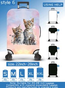 Cat, Man's Best Friend, Animal Tie-Dye Series, Personalized Digital Printing Pattern, Production Process Upgrade, Overall Elastic Binding Process, Thickened Elastic Fabric, Washable, Suitcase Protective Cover, Suitcase Protective Cover, Suitcase Dustproof Cover, Suitcase Dust Cover, Very Suitable For Business Trips, Travel, And Luggage Check-In, Suitable For 20-28 Inch Boxes. Bag For School School Accessories School Stuff