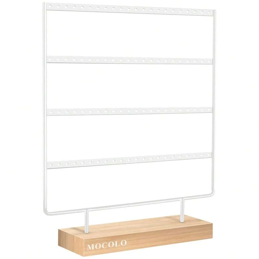 Earring Holder Stand, Earring Organizer Display Holder Stand For Hanging Earrings(88 Holes & 4 Layers) (White) Back To School Dormitory Storage