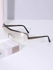 1 件装女士运动型框架运动眼镜，适合日常骑行、跑步、旅行等。 - 淺灰色 - 查看 3