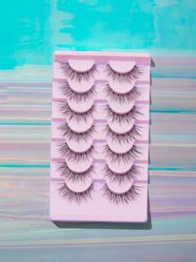 7对5D浓密凌乱交叉假睫毛，长度7-15毫米 - 黑色 - 查看 3