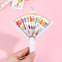 1個可重複使用的扇形生日蠟燭，驚喜小丑生日蠟燭，兒童生日蛋糕蠟燭，魔幻派對蠟燭 - 白色 - 查看 7