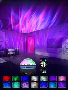 1pc Galaxy Projector, Bedroom Nightlight Projector, Adult Game Room, Home Theater, Ceiling, Room Decoration, Valentine's Day Gift Camping Wedding Decoration, 7-Color Pattern And Remote Control, USb Power Supply, New Year Gift/Wedding Game/Valentine's Day Gift, Some Parts Sent Randomly