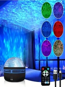 1pc Galaxy Projector, Bedroom Nightlight Projector, Adult Game Room, Home Theater, Ceiling, Room Decoration, Valentine's Day Gift Camping Wedding Decoration, 7-Color Pattern And Remote Control, USb Power Supply, New Year Gift/Wedding Game/Valentine's Day Gift, Some Parts Sent Randomly