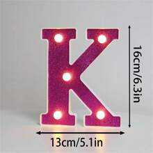16cm Luci di lettere viola fai-da-te, lampada luminosa a numero a batteria di 6,3 pollici in plastica per decorazione di feste di matrimonio e compleanni a casa di moda