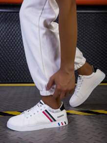 Men's Skate Shoes, New Korean Style Fashionable Shoes For Autumn And Winter, Casual Sports Shoes For Students, White Shoes
