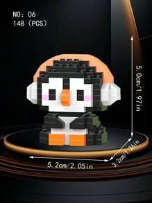 1pc Small Particle Forest Animal Series Building Blocks Toy, Micro Creative Cartoon Animal Model Assembly Toy, Includes Lion, Goat, Chicken, Elephant, Hamster, Penguin, Horse, Crocodile, Rhinoceros, Deer, Bear, Tiger And 12 Styles. Cute Mini Decorative Item, Suitable For Home, Party, Office Decor. Best Birthday Holiday Gift For Friends, Room Decoration. - Multicolor - View 14