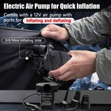 Car Air Mattress Inflatable Back Seat Air Beds Thick Sleeping Pad Thickened Car Camping Pad SUV Truck Travel Backseat Mattress With Electric Air Pump 2 Pillows, Black - 黑色 - 查看 5