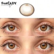 FRESH LADY Freshlady Light- Contact Eyewear , Suitable For Students, Coffee Color, 14.20mm, Can Be Used For Parties, Halloween, Cosplay And Other Occasions, Annual Disposable - Coffee Brown - View 11