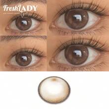 FRESH LADY Freshlady Light- Contact Eyewear , Suitable For Students, Coffee Color, 14.20mm, Can Be Used For Parties, Halloween, Cosplay And Other Occasions, Annual Disposable - Coffee Brown - View 8